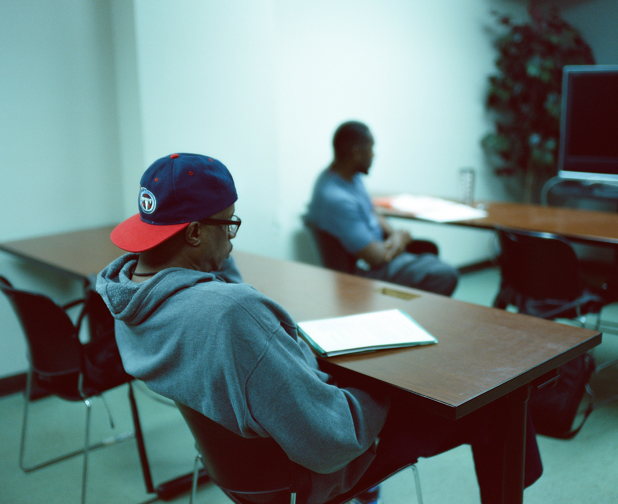 Man in a community class